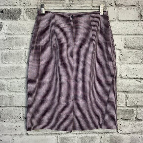 Vintage Geometric Houndstooth Knee Length Pencil Skirt - Picture 5 of 12